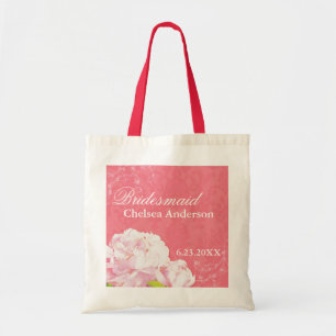 Rosa Peony Bröllop Customized Bridesmaid Gift Tygkasse