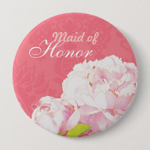 Rosa Peony Bröllop Maid of honor Knapp