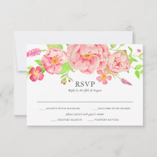 Rosa Peony Bröllop OSA Kort