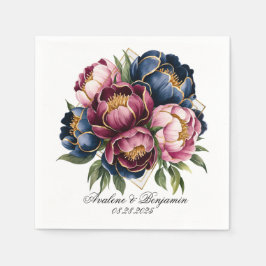 Rosa Peony Bröllop Pappersservett