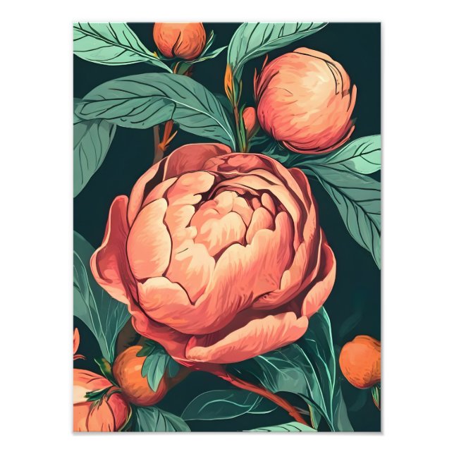  Rosa Peony Canvas Art Fototryck (Framsidan)
