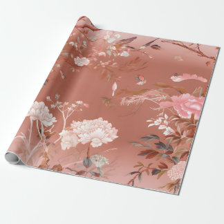 Rosa Peony Chinoiserie Wrapping Papper Presentpapper