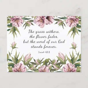 Rosa Peony, Christian Inspirational Bible verse Vykort