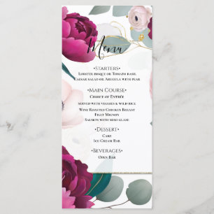 Rosa Peony Eucalyptus Trädgård Blommig Glam Meny