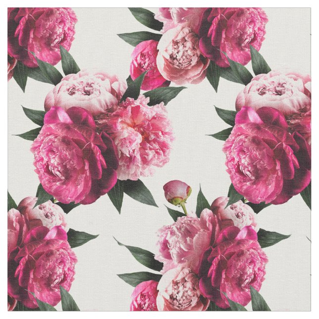 Rosa Peony Fabric Tyg (Närbild)