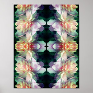 Rosa Peony Flower Abstrakt Poster
