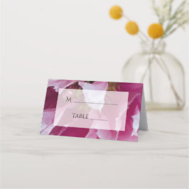 Rosa Peony Flower Bröllop Placeringskort