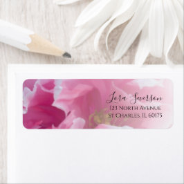 Rosa Peony Flower Returadress Returadress Etikett