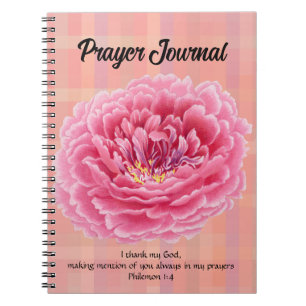 Rosa Peony Flower Vintage Stil Prayer Journal Anteckningsbok