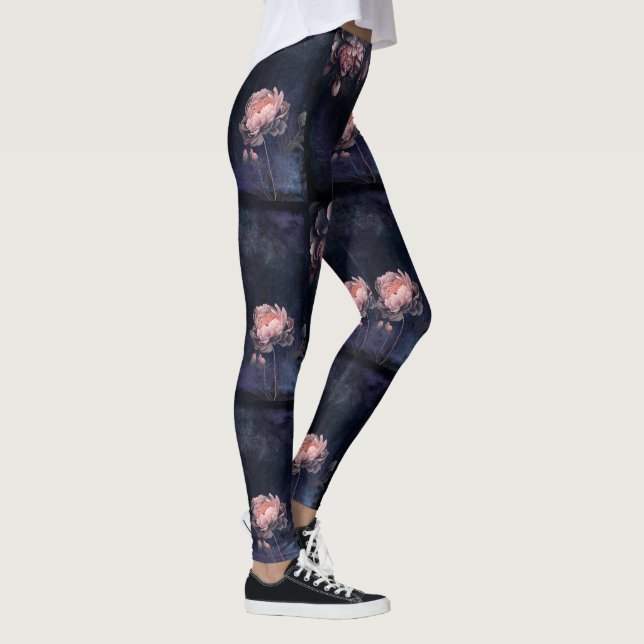 Rosa Peony Flowers Leggings (Höger)