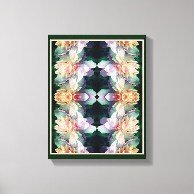 Rosa Peony Flowers Multiplied Abstrakt Canvastryck (Framsida)