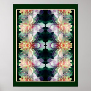 Rosa Peony Flowers Multiplied Abstrakt Poster