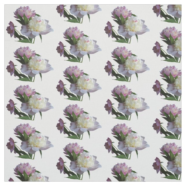 Rosa Peony Flowers Photo Anpassningsbar Fabric Tyg (Provkarta)