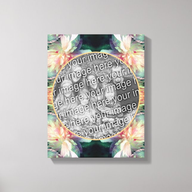 Rosa Peony Flowers Ram Skapar ditt eget foto Canvastryck (Framsida)