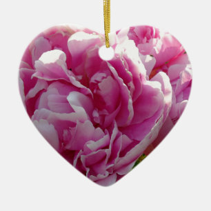 Rosa Peony-fotostuga lantgårdsträdgård blommigt tr Julgransprydnad Keramik
