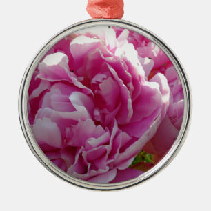 Rosa Peony-fotostuga lantgårdsträdgård blommigt tr Julgransprydnad Metall
