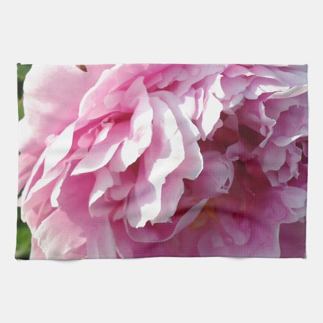 Rosa Peony-fotostuga lantgårdsträdgård blommigt tr Kökshandduk (Horisontell)