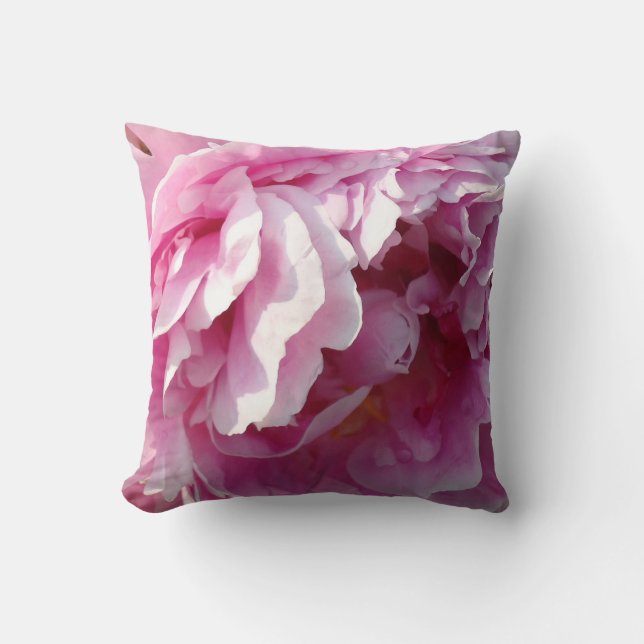 Rosa Peony-fotostuga lantgårdsträdgård blommigt tr Kudde (Framsida)