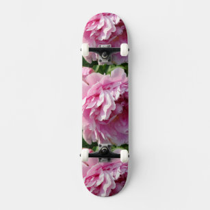 Rosa Peony-fotostuga lantgårdsträdgård blommigt tr Mini Skateboard Bräda 18,7 Cm