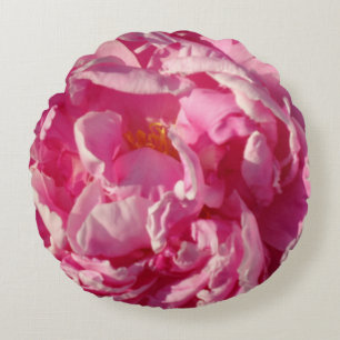 Rosa Peony-fotostuga lantgårdsträdgård blommigt tr Rund Kudde