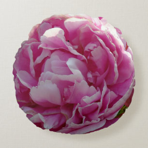 Rosa Peony-fotostuga lantgårdsträdgård blommigt tr Rund Kudde