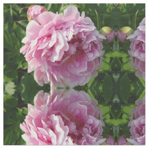 Rosa Peony-fotostuga lantgårdsträdgård blommigt tr Tyg