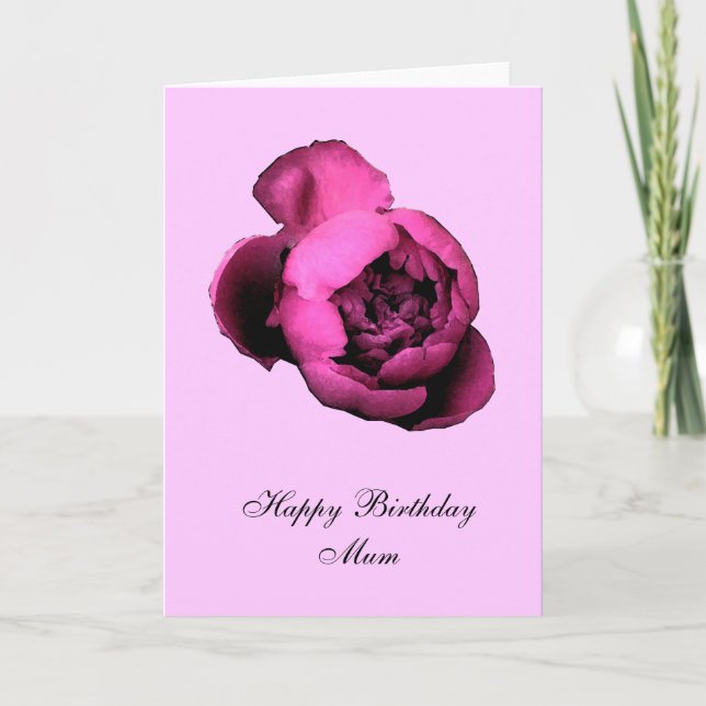 Rosa Peony Grattis på födelsedagen Card Kort (Framsida)