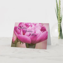 Rosa Peony Grattis på födelsedagen Card Kort