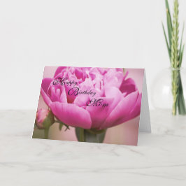 Rosa Peony Grattis på födelsedagen Card Kort