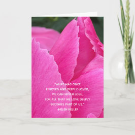 Rosa Peony Helen Keller Quote Kort