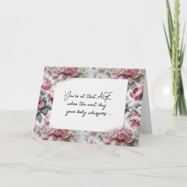 Rosa Peony Humor Kort (Framsida)