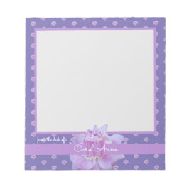 Rosa Peony Lila Monogram Blommigt Anteckningsblock