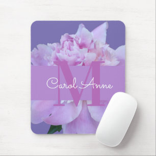 Rosa Peony Lila Monogram Blommigt Photo Musmatta