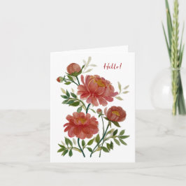 Rosa Peony-mappat anteckningskort
