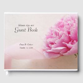 Rosa peony med band gästböcker