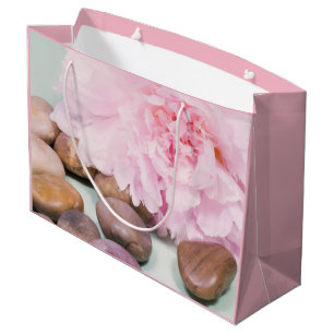 Rosa Peony med Zen Sten Gift Bag