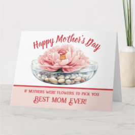 Rosa Peony Mors dag Foleting Card Kort