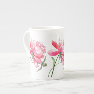 Rosa Peony Mugg Kopp Bone China Benporslin Mugg