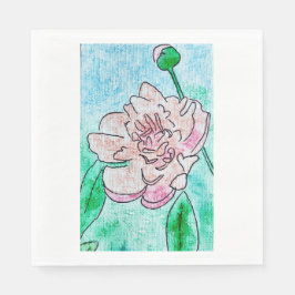 Rosa Peony Napkin Pappersservett