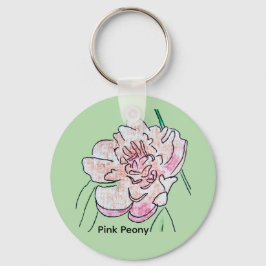 Rosa Peony Nyckelring