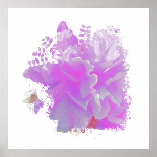 *~* Rosa Peony Painting Art Butterfly AR3 Poster