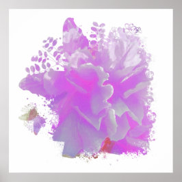 *~* Rosa Peony Painting Art Butterfly AR3 Poster