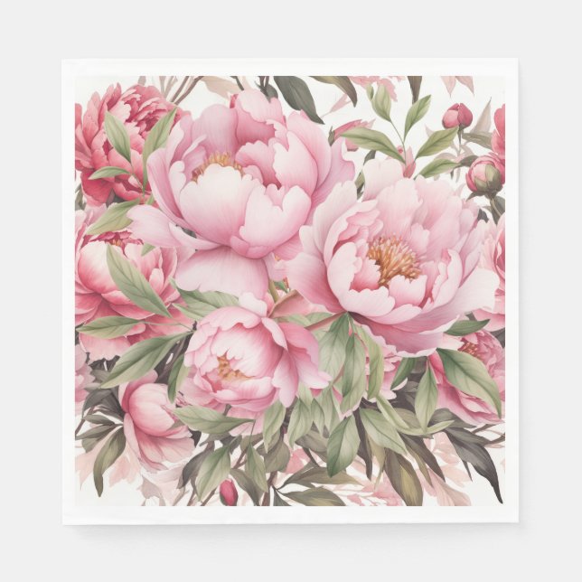 Rosa Peony  Pappersservett (Framsidan)