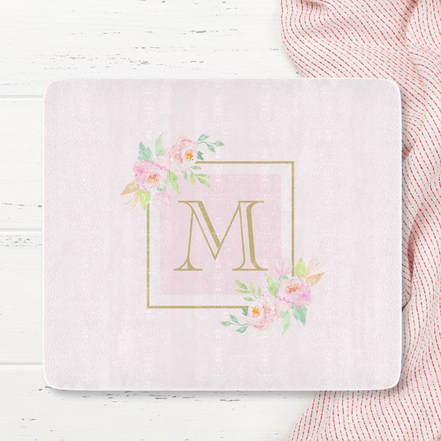 Rosa Peony Personlig Monogram (Skapare uppladdad)