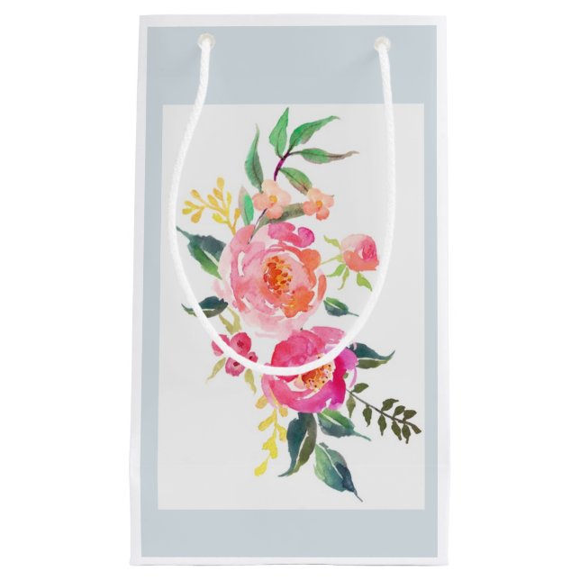 Rosa peony-presentpåse (Framsidan)
