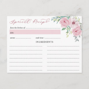 Rosa Peony Ro Flowers Möhippa Recept Card Vykort