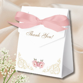 Rosa Peony Rococo Vintage Flowers Baby Shower Presentaskar