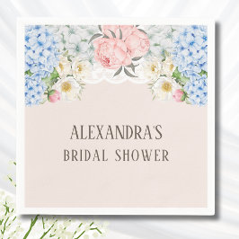 Rosa Peony Romantic Blue Hydrangea Möhippa Pappersservett