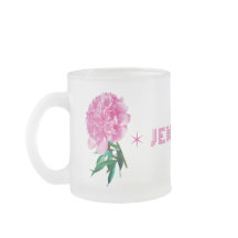 Rosa Peony Stjärna Tjejmodern Anpassa Namn