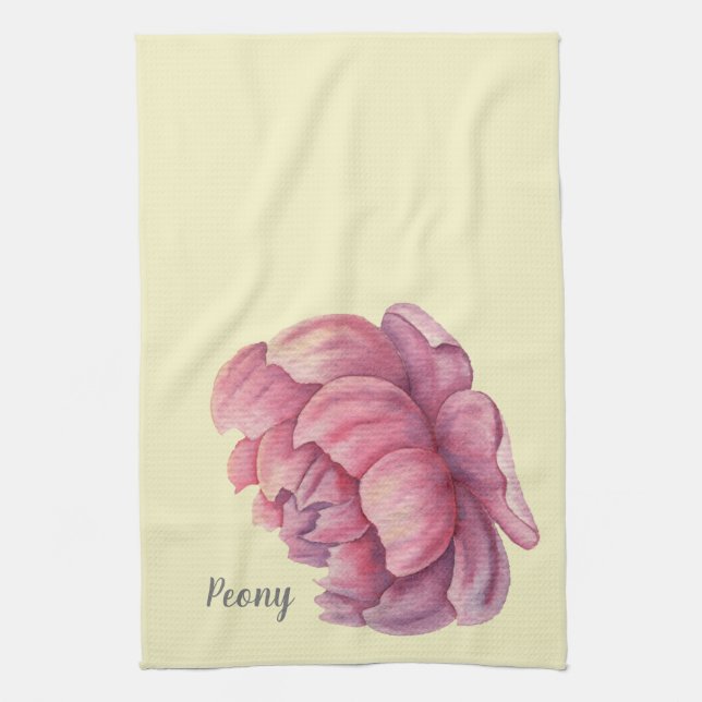 Rosa Peony Stor Blomma Kökshandduk (Vertikal)